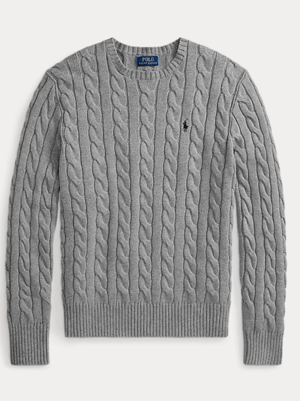 Polo Ralph Lauren Grey Cable Driver Knit Heavyweight Pullover Sweater Mens XL*H8